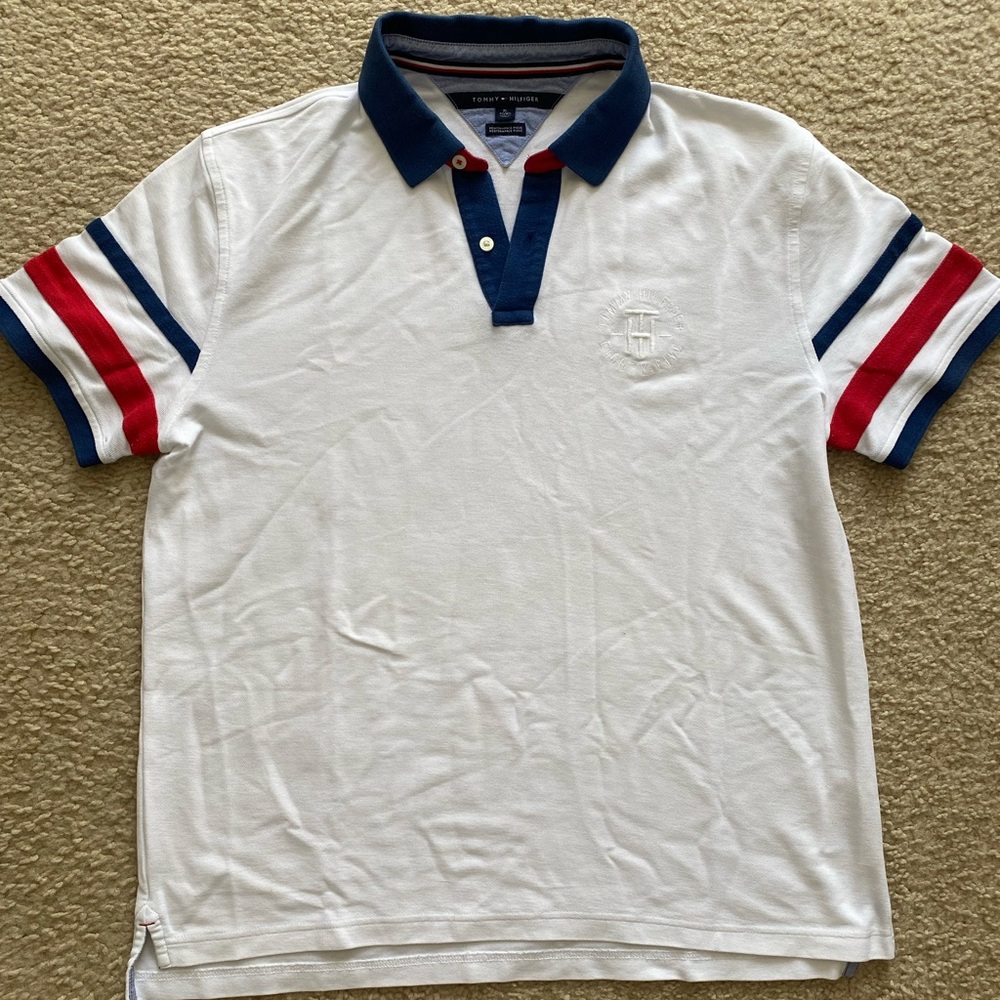 Men’s Tommy Hilfiger performance pique short sleeve polo, size XL